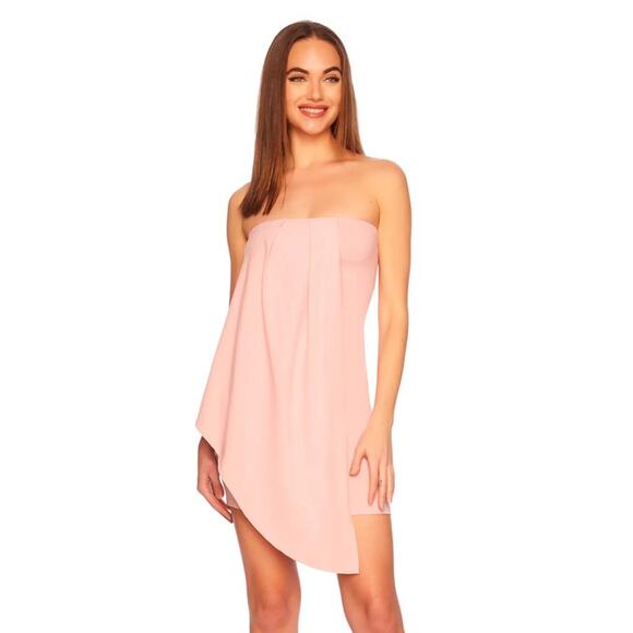 Susana Monaco Asymmetrical Pleat Tube Mini Dress in Ballet Slipper Pink Medium M - Picture 1 of 3